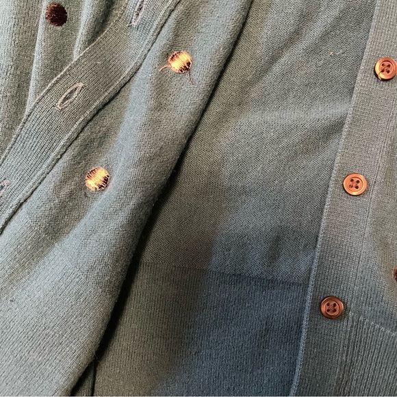 4?$20 | Old Navy Blue Cardigan with Embroidered Dots - Picture 3 of 6